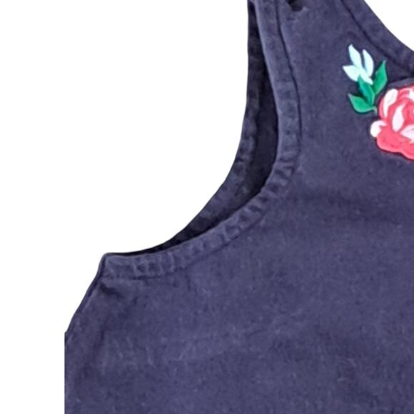 Janie And Jack Navy Sleeveless Embroidered Top Size 4 - Picture 4 of 7